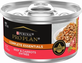 Purina Pro Plan Complete Essentials Adult Beef Entree in Gravy with Carrots Canned Cat Food cat calming diffuser cat stress relief anxiety cat treats cat relaxing spray pet mood aid