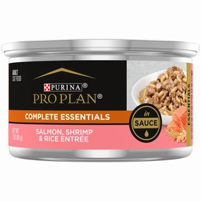 Purina Pro Plan Complete Essentials Adult Salmon, Shrimp & Rice in Sauce Entree Canned Cat Food cat calming diffuser cat stress relief anxiety cat treats cat relaxing spray pet mood aid