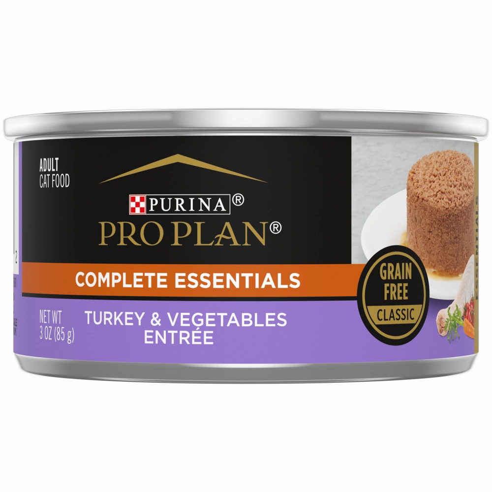 Purina Pro Plan Complete Essentials Adult Turkey & Vegetable Entree in Gravy Canned Cat Food cat calming diffuser cat stress relief anxiety cat treats cat relaxing spray pet mood aid