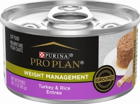 Purina Pro Plan Focus Adult Weight Management Turkey & Rice Entree Ground Canned Cat Food cat calming diffuser cat stress relief anxiety cat treats cat relaxing spray pet mood aid