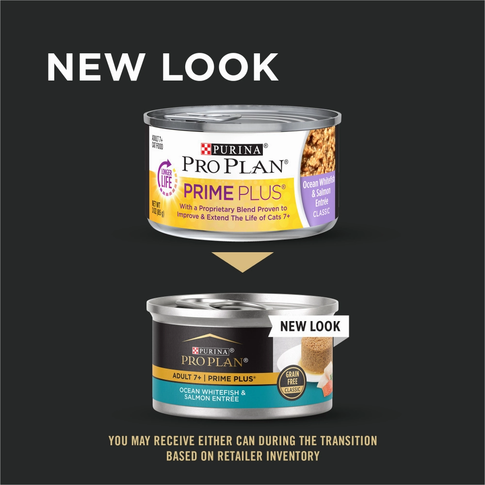 Purina Pro Plan Prime Plus 7  Ocean Whitefish & Salmon Entree Classic Canned Cat Food