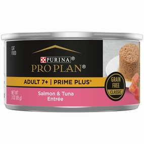 Purina Pro Plan Prime Plus 7  Salmon & Tuna Entree Classic Canned Cat Food cat calming diffuser cat stress relief anxiety cat treats cat relaxing spray pet mood aid