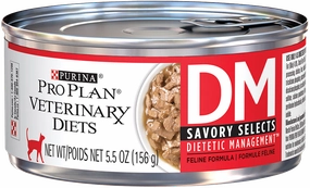 Purina Pro Plan Veterinary Diets DM Dietetic Management Savory Selects Wet Cat Food cat treats toys for cats cat hair remover cat cleaning supplies cat food bowl