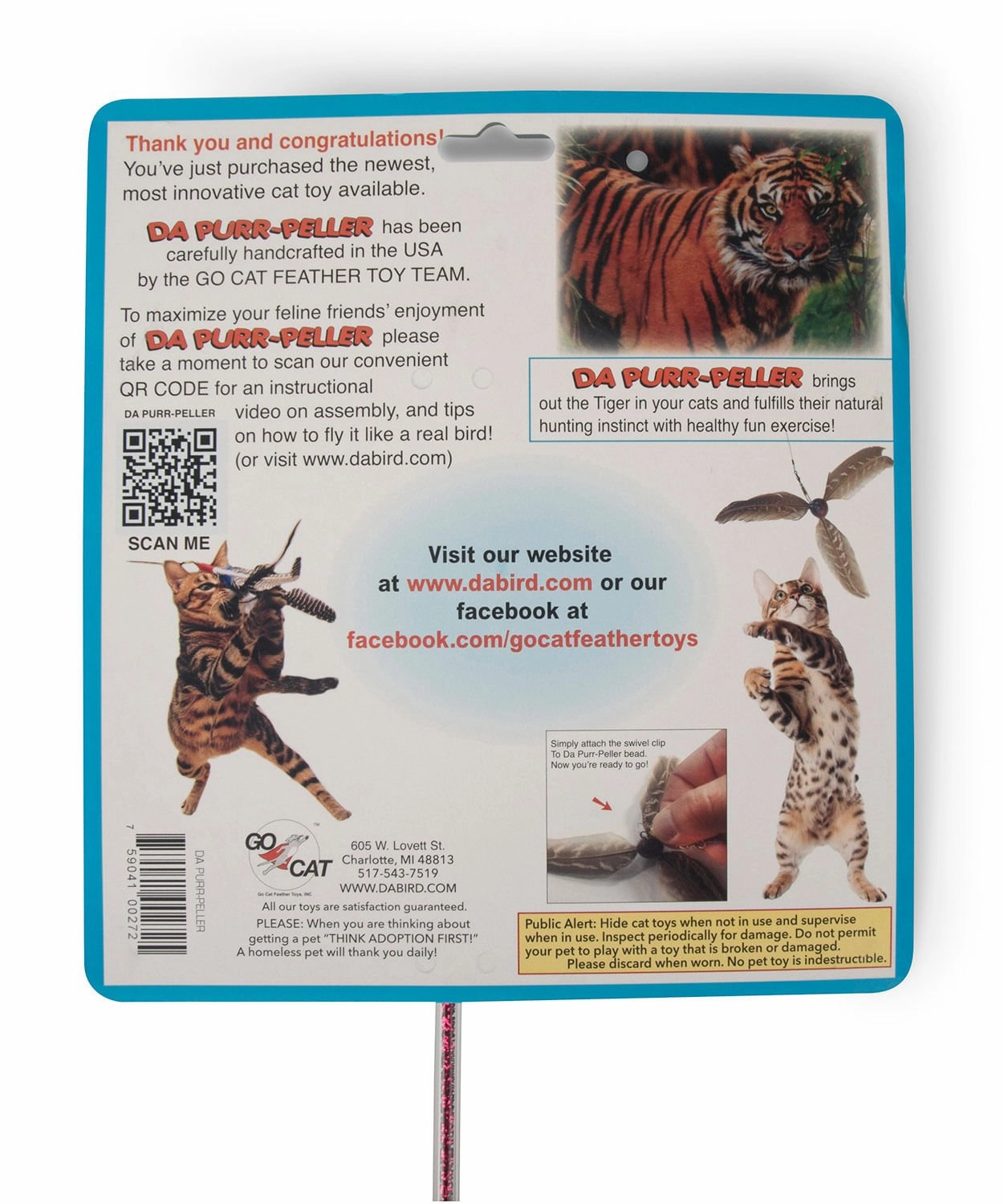 Purr Peller Wand Cat Toy