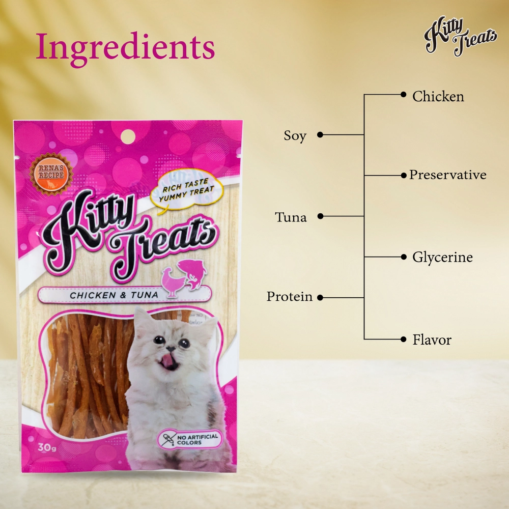 Purrfeto Chicken and Rice Kitten Cat Dry Food and Kitty Treats Soft Chicken and Tuna Cat Treats Combo