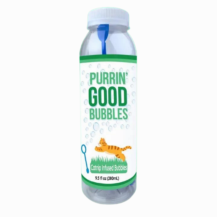 Purrin' Good Bubbles for Cats- Catnip Infused cat toys interactive cat toys cat teaser wand cat balls cat laser pointer