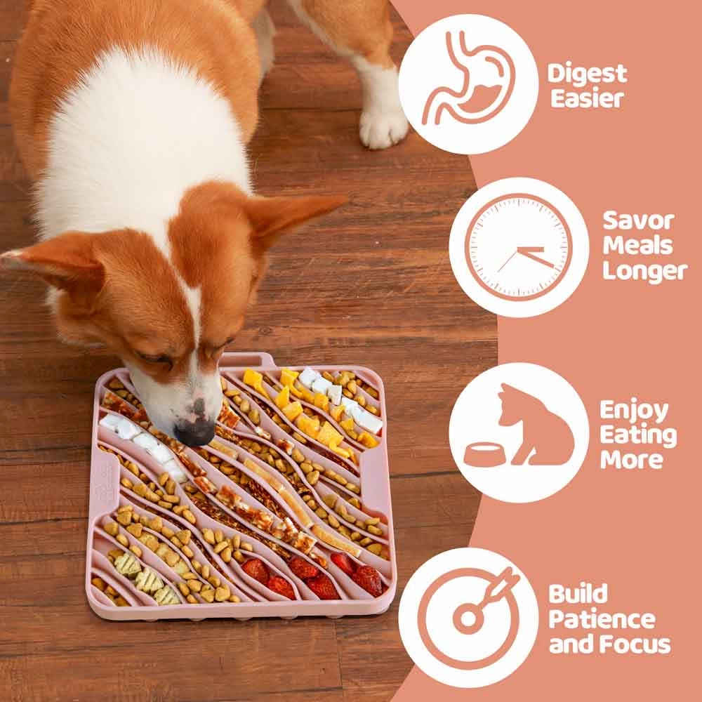 Puzzle Feeder Lick Mat for Dogs and Cats (Puzzle Feeder Wave)