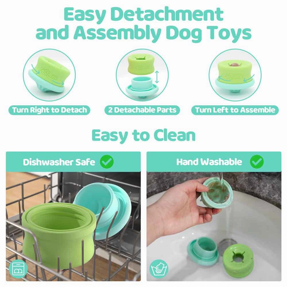 Puzzle Lickpop Green Interactive Treat Dispensing Dog Toy