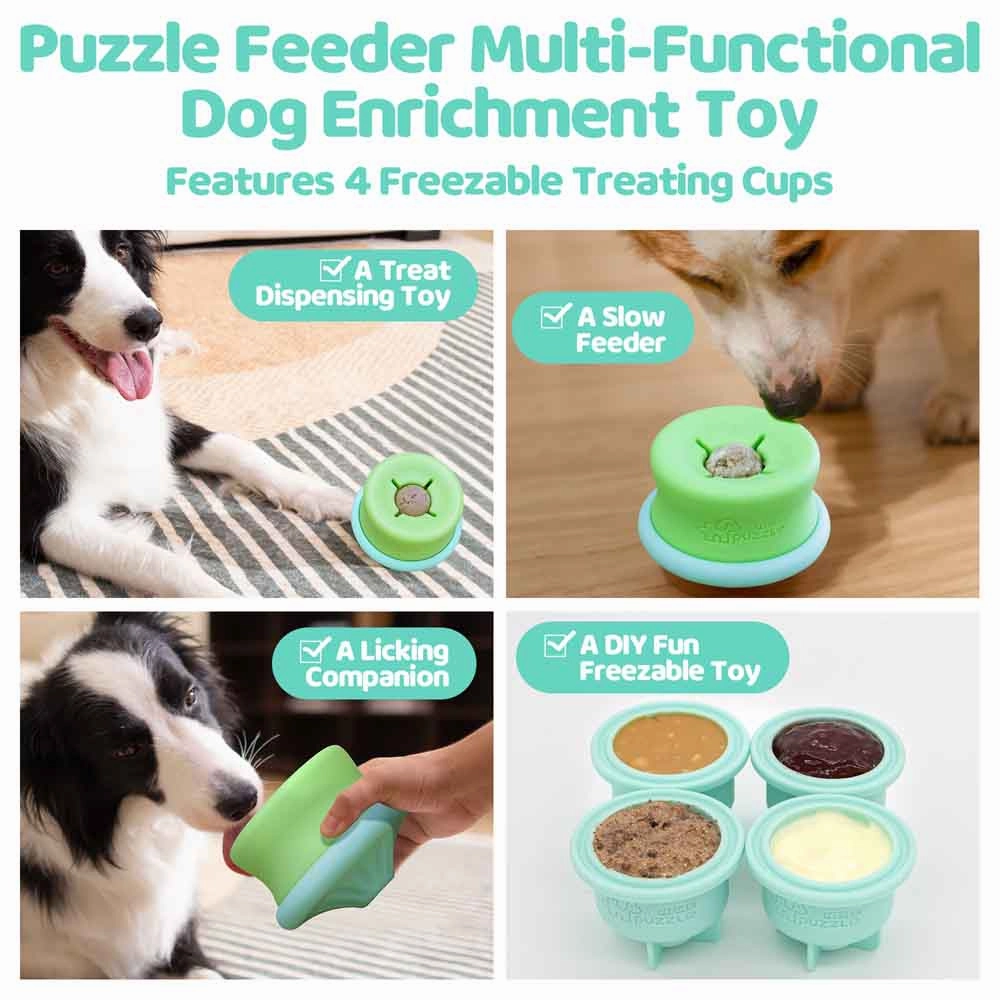 Puzzle Lickpop Green Interactive Treat Dispensing Dog Toy