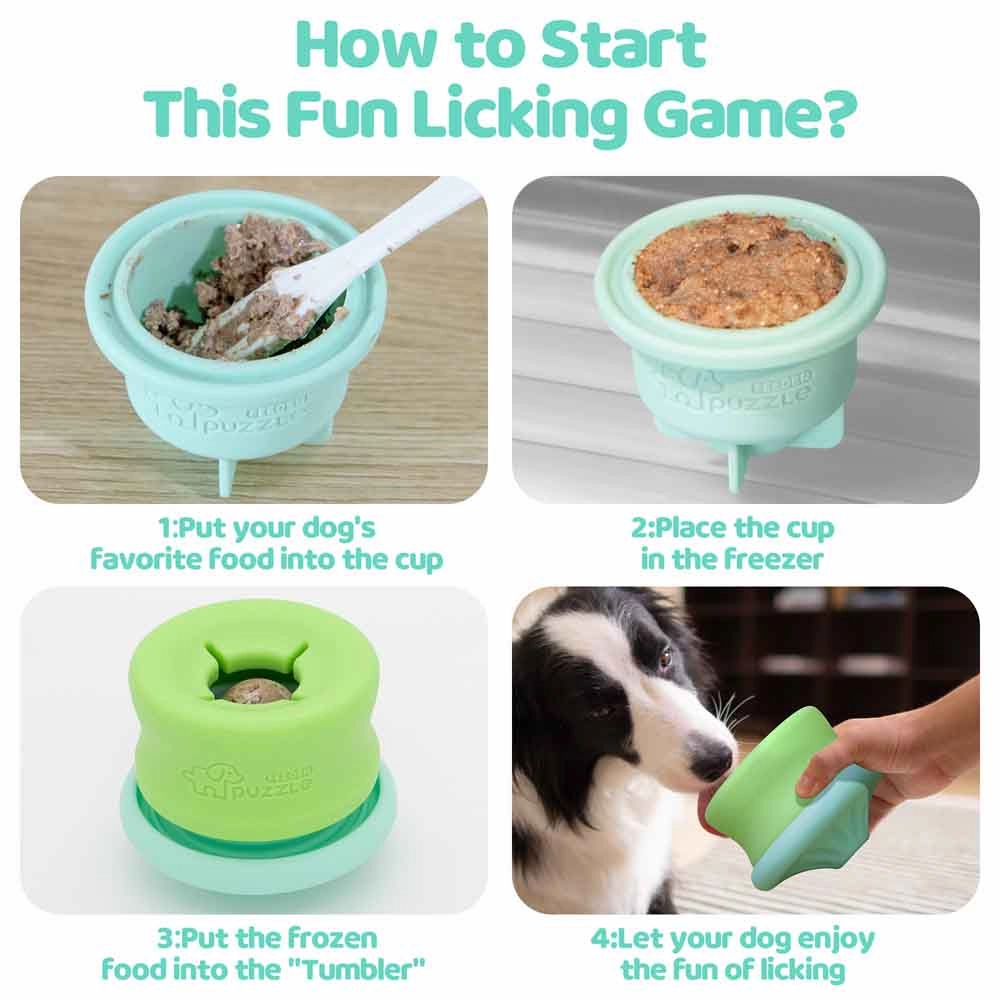 Puzzle Lickpop Green Interactive Treat Dispensing Dog Toy