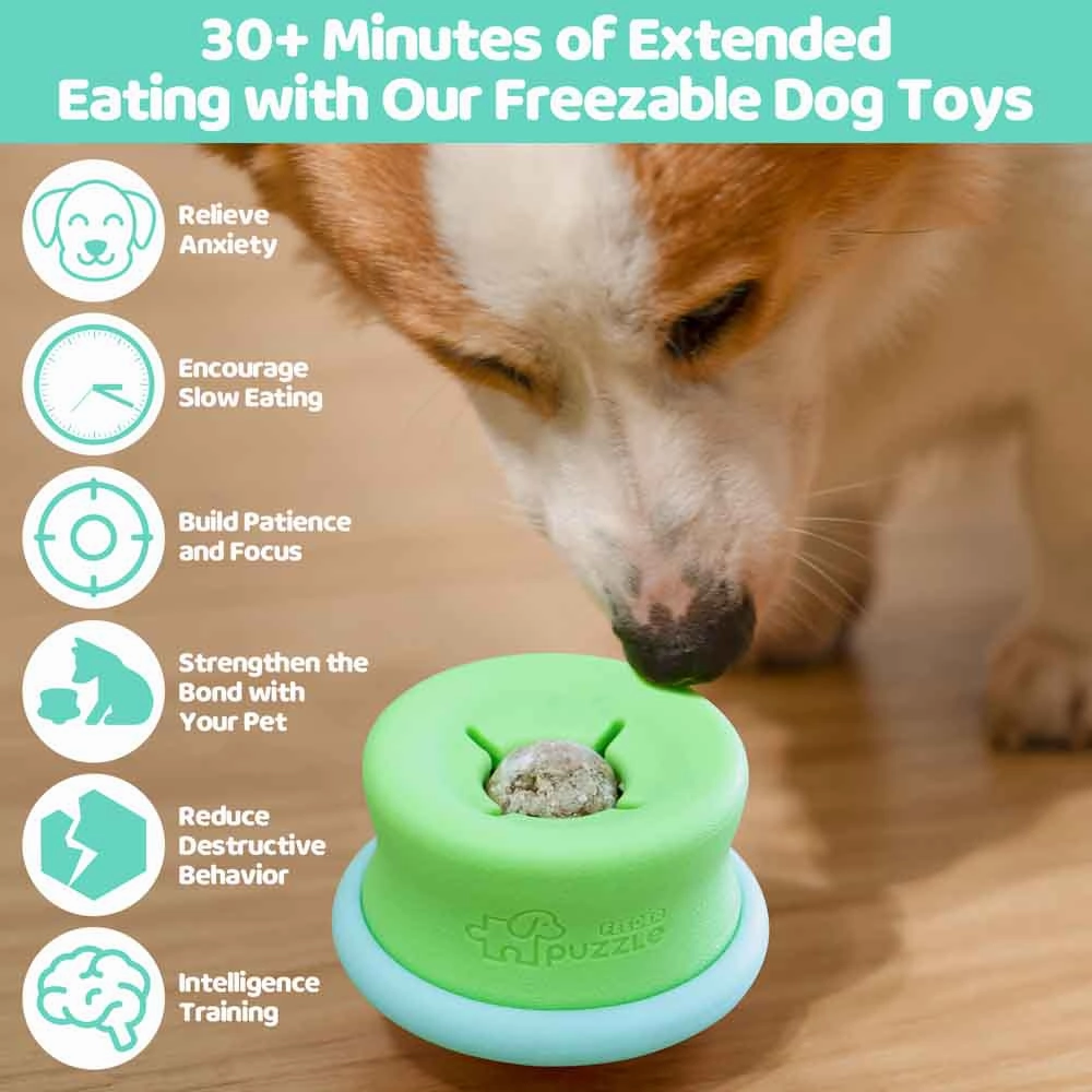 Puzzle Lickpop Green Interactive Treat Dispensing Dog Toy