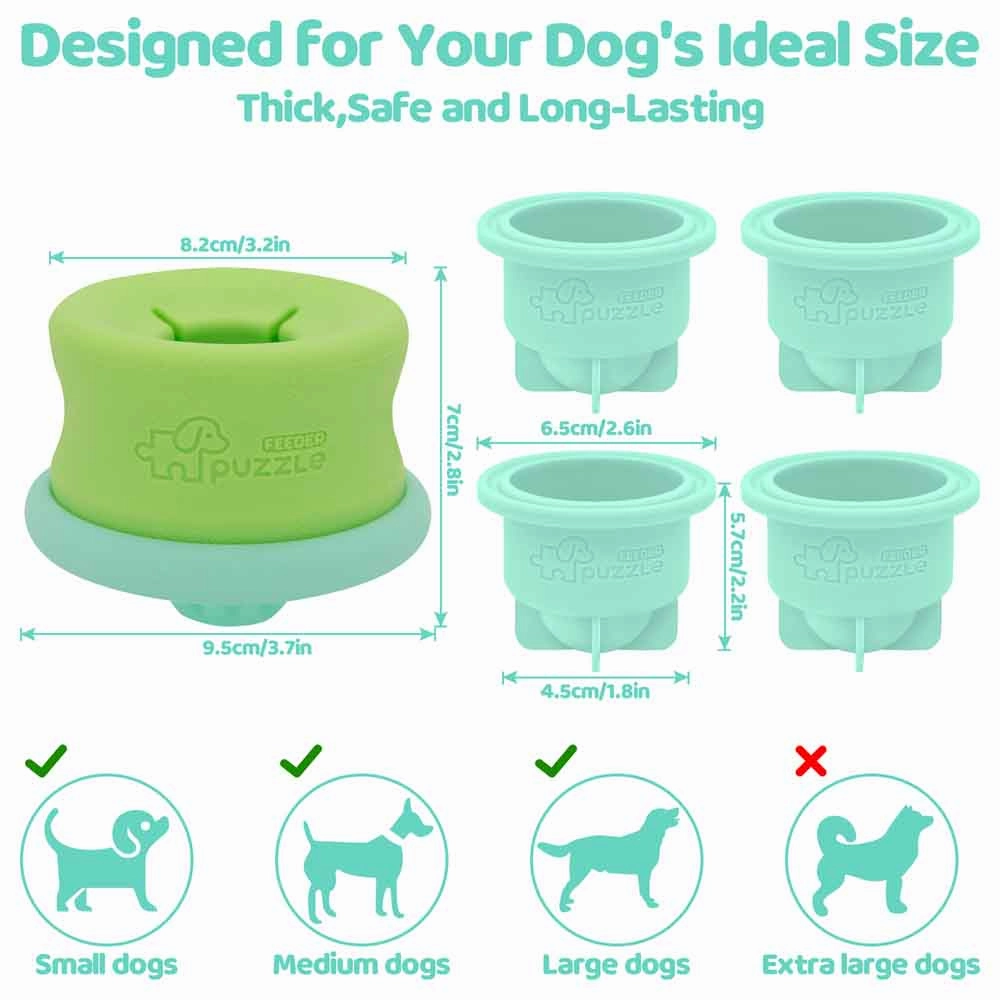 Puzzle Lickpop Green Interactive Treat Dispensing Dog Toy