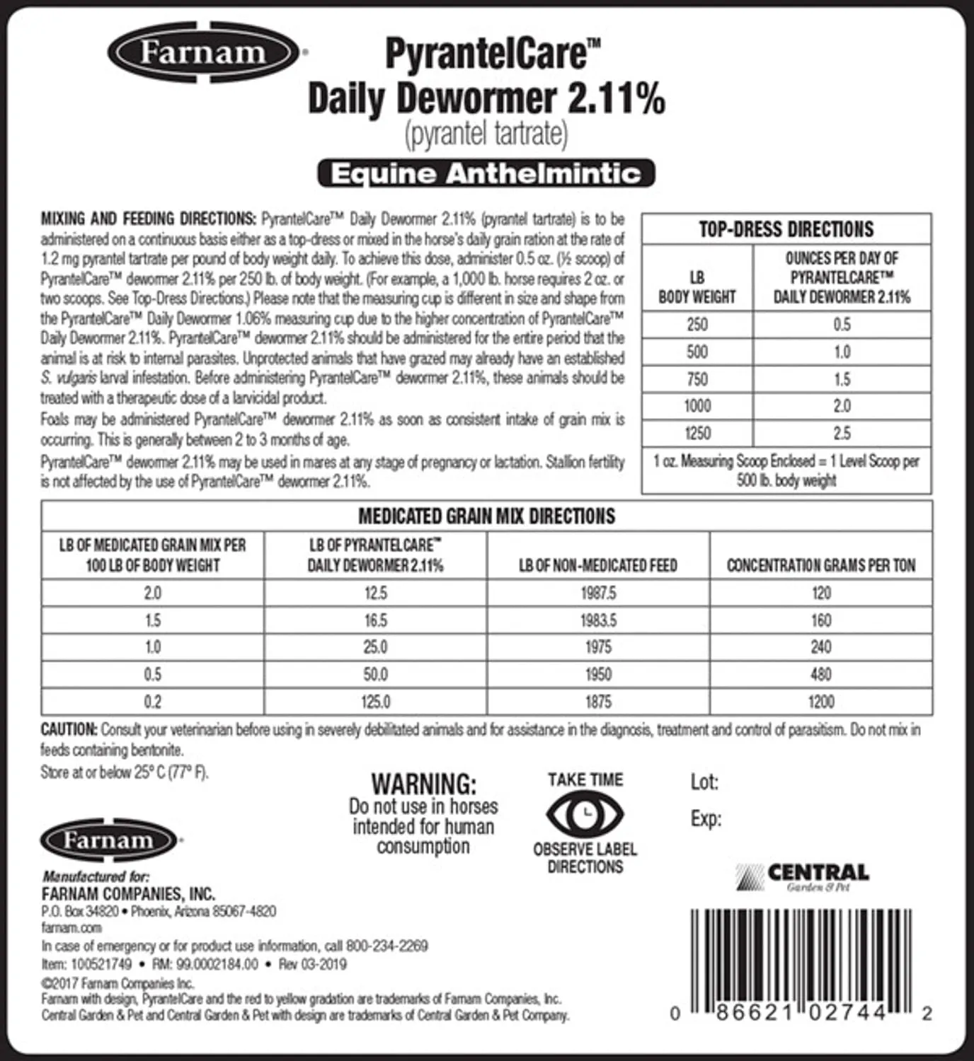 PyrantelCare Daily Dewormer 2.11%