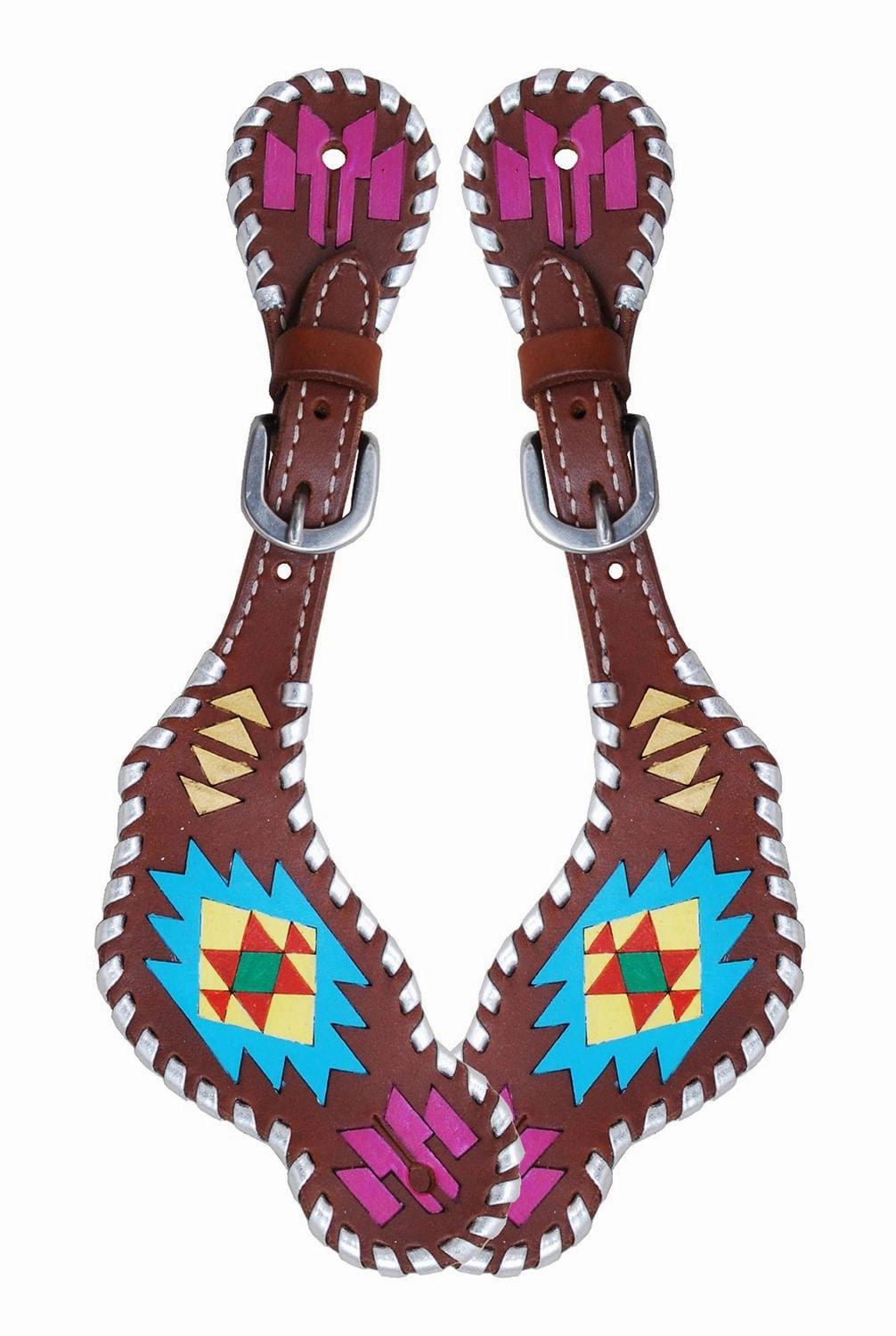 Rafter T Ladies' Painted Aztec Spur Straps
