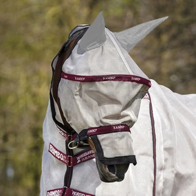Rambo Plus Fly Mask, Oatmeal/Blk/Burg pet shampoo pet brush pet wipes pet scissors pets comb