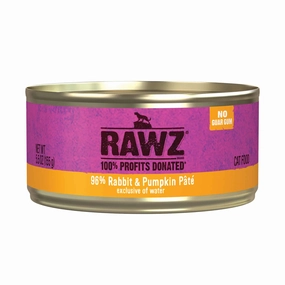 RAWZ 96% Rabbit and Pumpkin Pate Wet Cat Food cat supplies cat house cat tree cat feeder cat collar