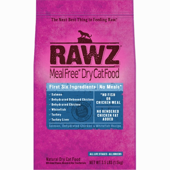 RAWZ Meal Free Salmon, Chicken, and Whitefish Dry Cat Food cat treats toys for cats cat hair remover cat cleaning supplies cat food bowl