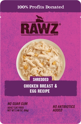 RAWZ Shredded Chicken Breast & Egg Wet Cat Food Pouch cat treats toys for cats cat hair remover cat cleaning supplies cat food bowl