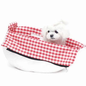 Red Check Inner Cooling Bag For Fundle dog bowtie leather collar dog charm dog party wear dog scarf set