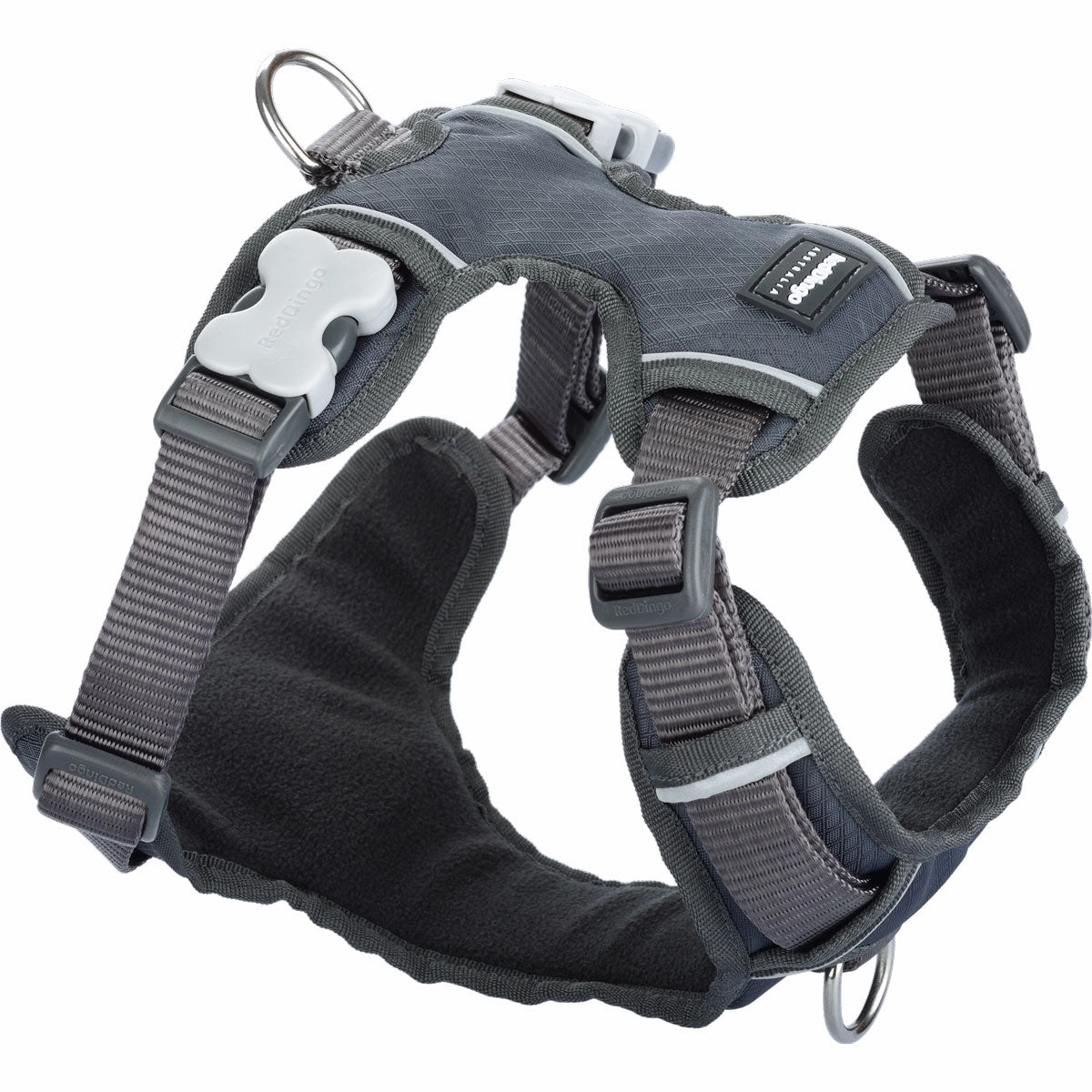 Red Dingo Padded Harness - Grey dog leash harness set dog leash clip rope dog leash retractable leash