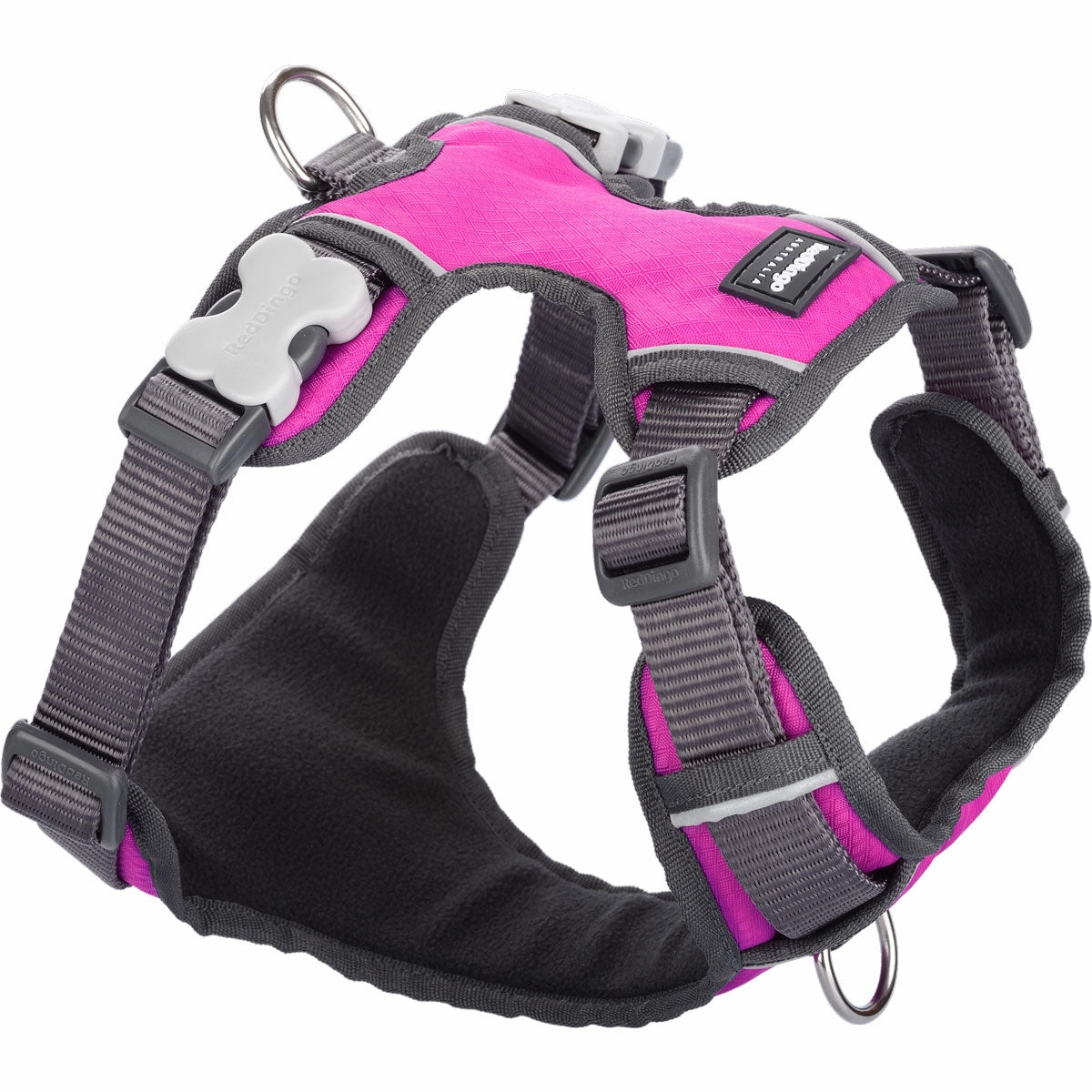Red Dingo Padded Harness - Hot Pink dog leash harness set dog leash clip rope dog leash retractable leash
