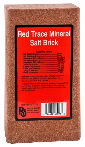 Red Trace Mineral Salt Brick for Horses, Cattle & Large Animals poultry remedies poultry supplement goat vitamins sheep probiotics animal health boost