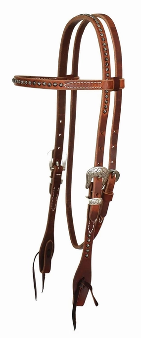 Reinsman Rosewood & Spots Browband Headstall, Full cat fur care cat grooming tools cat deshedding brush cat bath kit cat nail trimmer