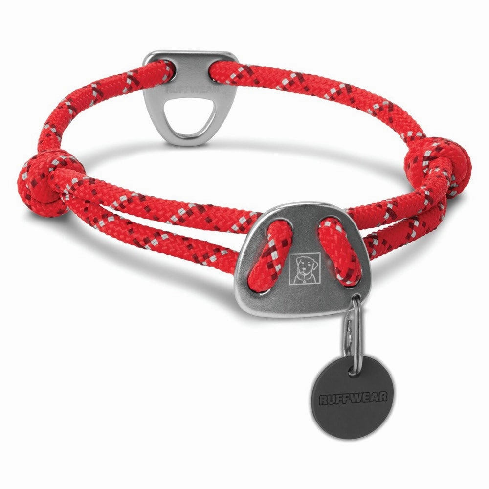 Ruffwear Knot-a-Collar Reflective Adjustable Rope Dog Collar (Red Currant) puppy food dog jerky treats dog dental treats dog chicken strips organic dog food