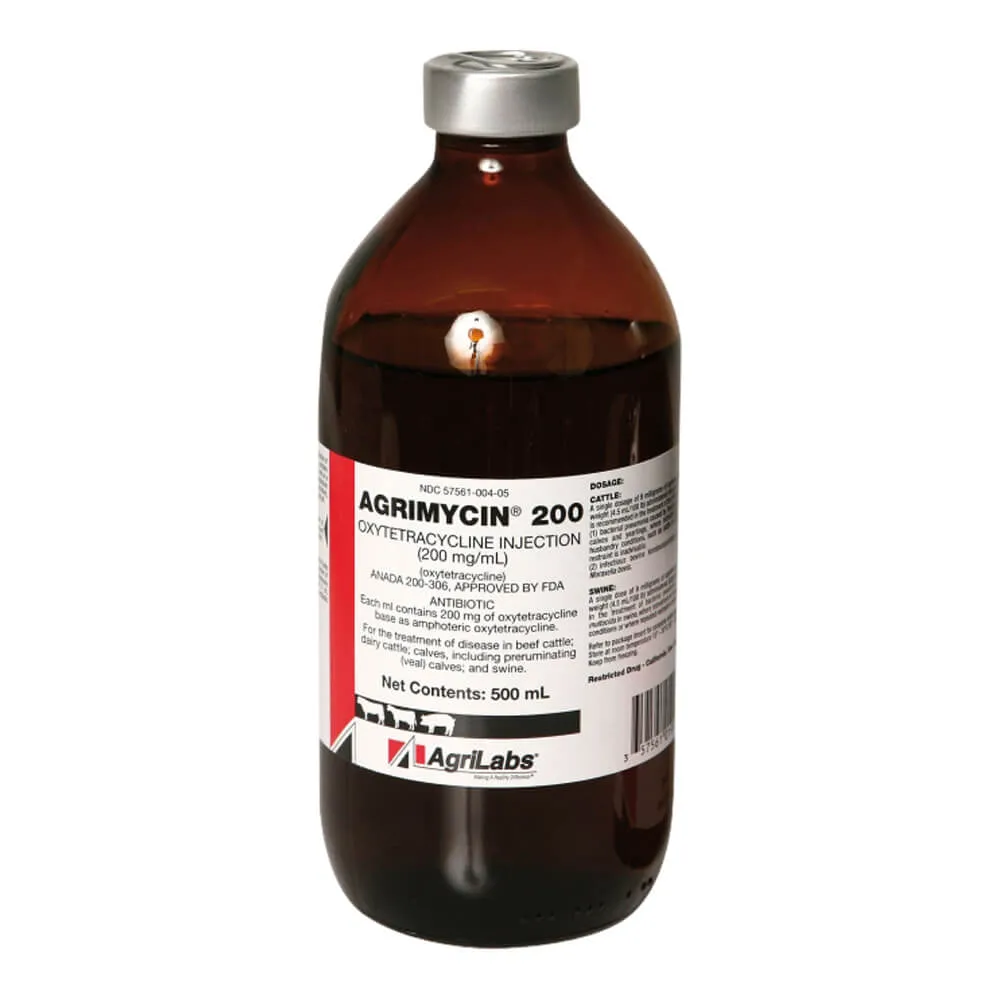 Rx Agrimycin 200 - Oxytetracycline Injection, 200mg/500ml