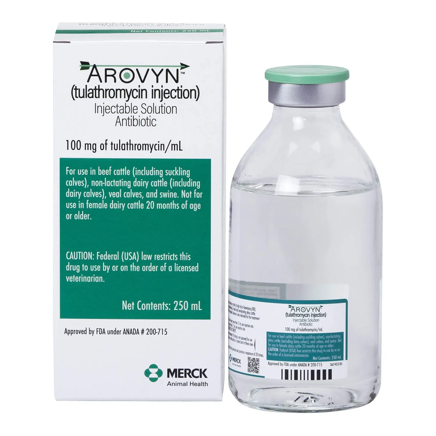 Rx Arovyn (tulathromycin) Injectable Solution for Swine & Cattle