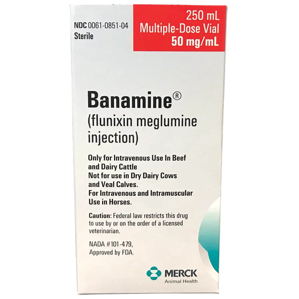Rx Banamine (flunixin meglumine) Injection Solution, 50 mg/mL