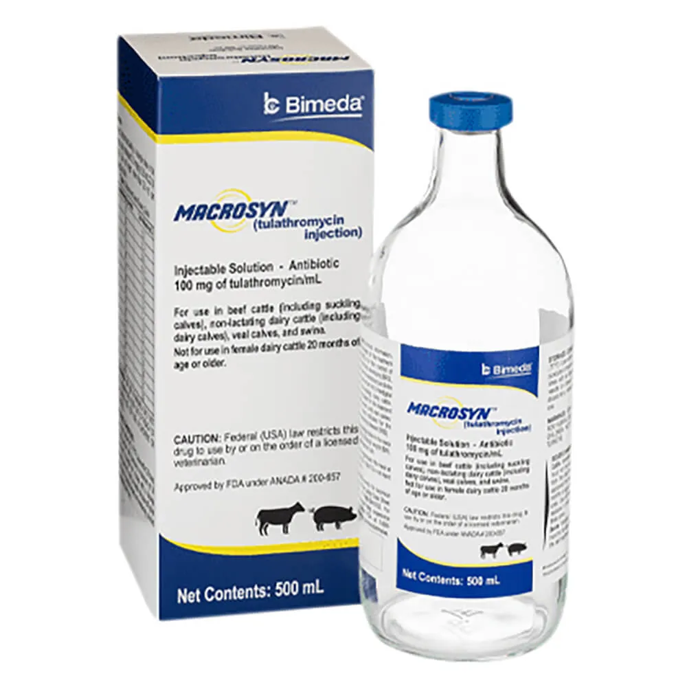 Rx Macrosyn (tulathromycin) Injection for Swine & Cattle