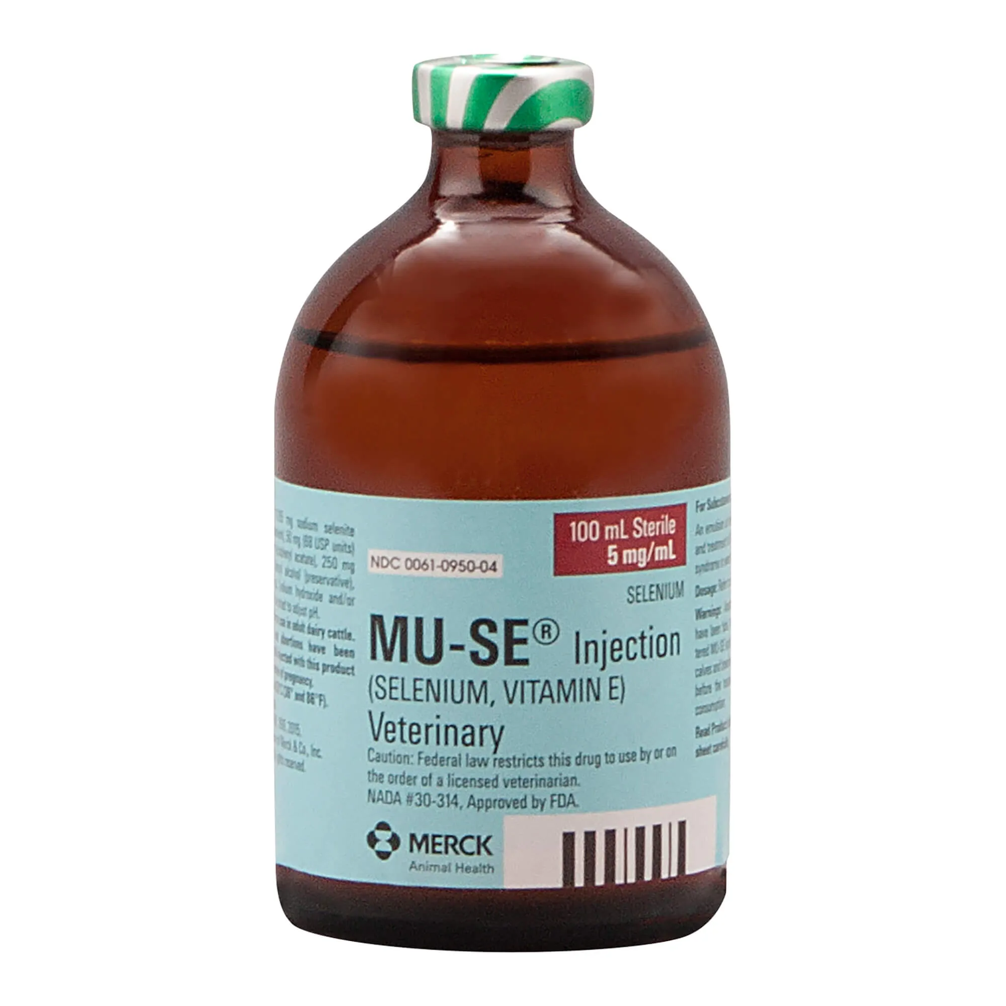 Rx MU-SE (selenium, vitamin E) Injection for Cattle, 100mL vial