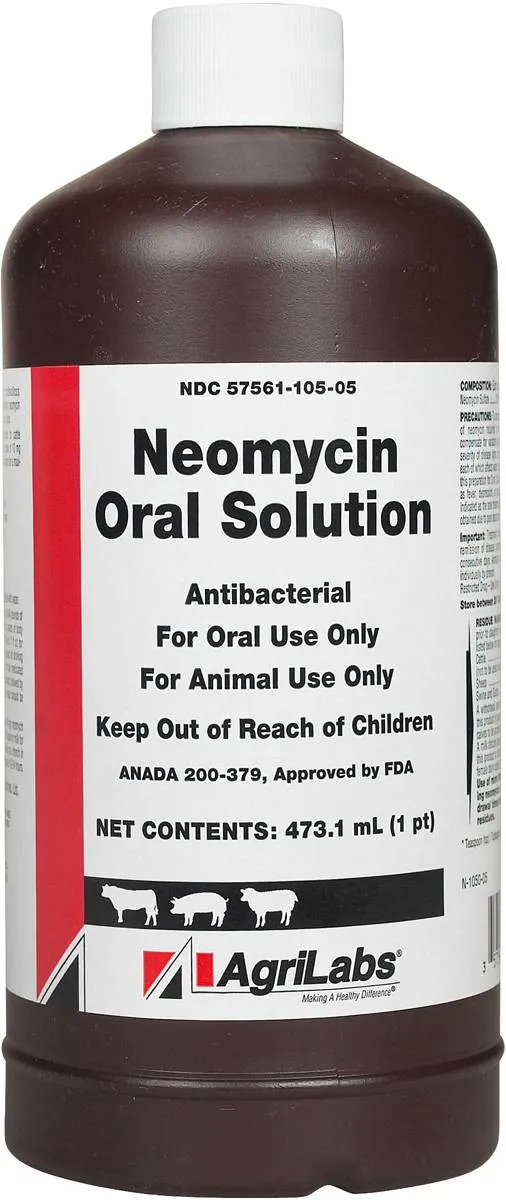 Rx Neomycin (Generic) Oral Solution for Livestock, 473 mL