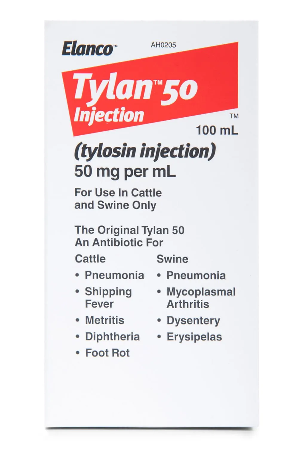 Rx Tylan 50 Injection, 100 mL