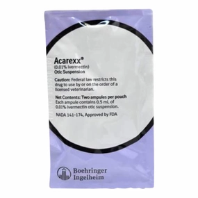 Rx Acarexx 0.01% Otic Suspension x 0.5ml Ampule cat scratchers cat towers cat window perch cat heating pad cat calming spray