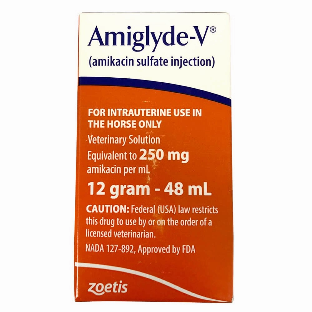 Rx Amiglyde-V (amikacin sulfate) Injection for Horses, 250mg/ml injection x 48ml bottle pet shampoo conditioner combo pet detangler pet skin care flea shampoo