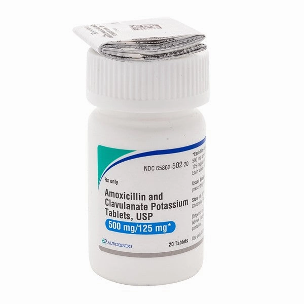 Rx Amoxicillin & Clavulanate Potassium (Generic) Tablets for Dogs & Cats, 125mg