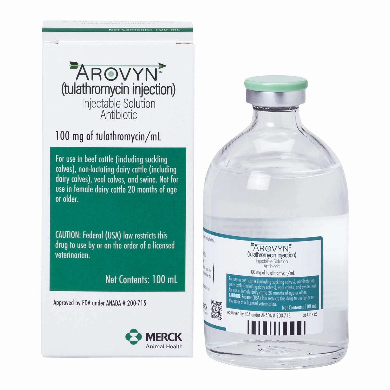Rx Arovyn (tulathromycin) Injectable Solution for Swine & Cattle