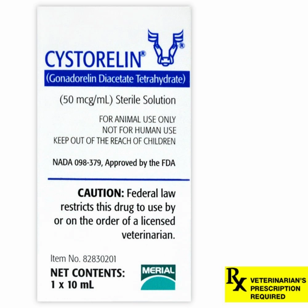 Rx Cystorelin (gonadorelin diacetate tetrahydrate) Solution Vial for Cattle sheep feed sheep mineral sheep hay sheep pellets sheep salt block