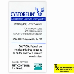 Rx Cystorelin (gonadorelin diacetate tetrahydrate) Solution Vial for Cattle sheep feed sheep mineral sheep hay sheep pellets sheep salt block