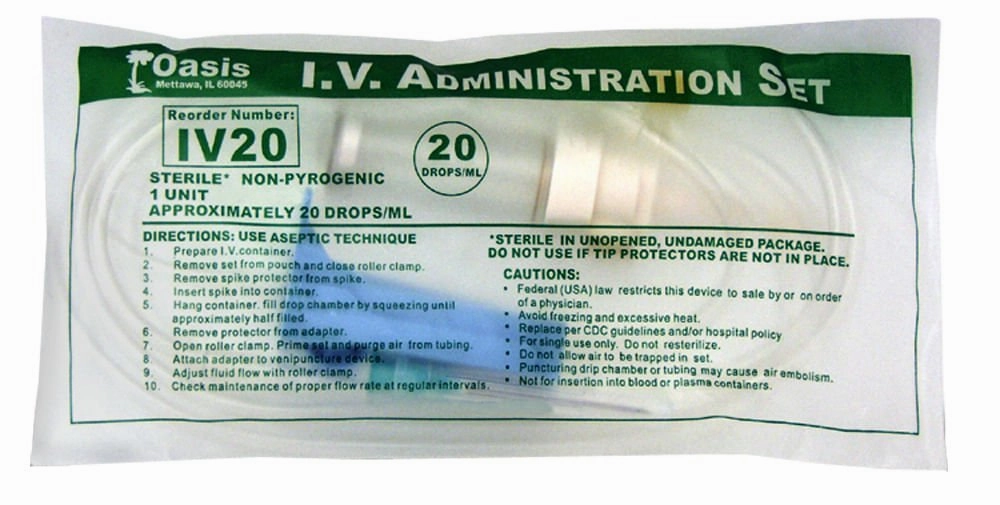 Rx Dripvet IV Set, 20 drop (72 inch) Not Vented-with Needle-1 Port poultry remedies poultry supplement goat vitamins sheep probiotics animal health boost