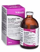Rx EnroMed 100 (enrofloxacin) Injection for Swine & Cattle, 250 mL