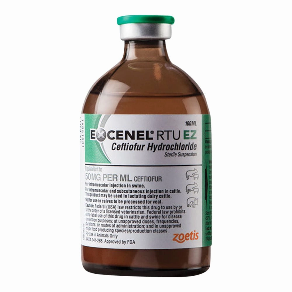 Rx Excenel (ceftiofur hydrochloride) RTU EZ Sterile Suspension for Swine & Cattle, 100 mL vial multi-pet food pet bundle kits pet care sets pet health combos pet treat packs