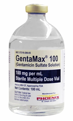 Rx GentaMax (gentamicin sulfate solution) 100 mg/mL Injection for Horses poultry remedies poultry supplement goat vitamins sheep probiotics animal health boost