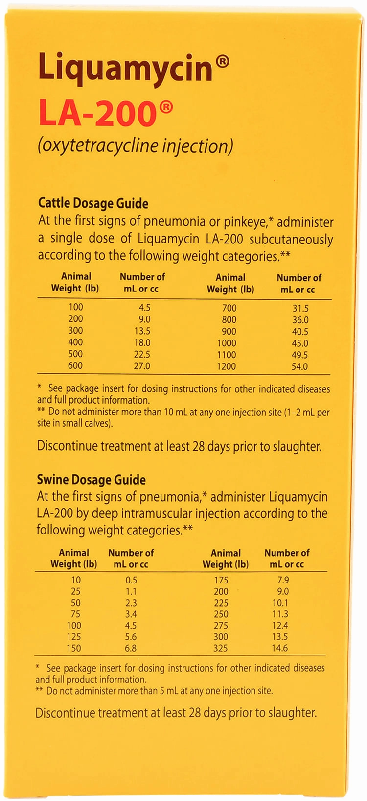 Rx Liquamycin LA-200 Injection, 200mg/ml (Oxytetracycline)