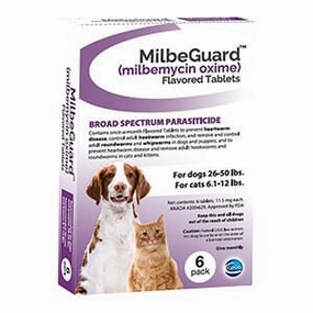 Rx MilbeGuard (milbemycin oxime) Broad Spectrum Parasiticide for Dogs & Cats cat grooming cat shampoo cat conditioner cat comb cat grooming glove