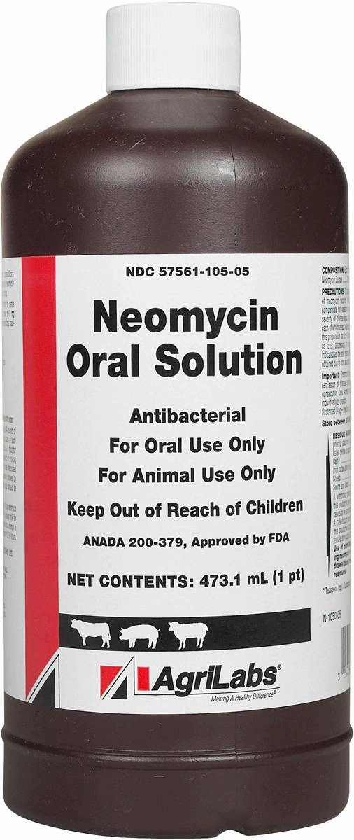 Rx Neomycin (Generic) Oral Solution for Livestock, 473 mL