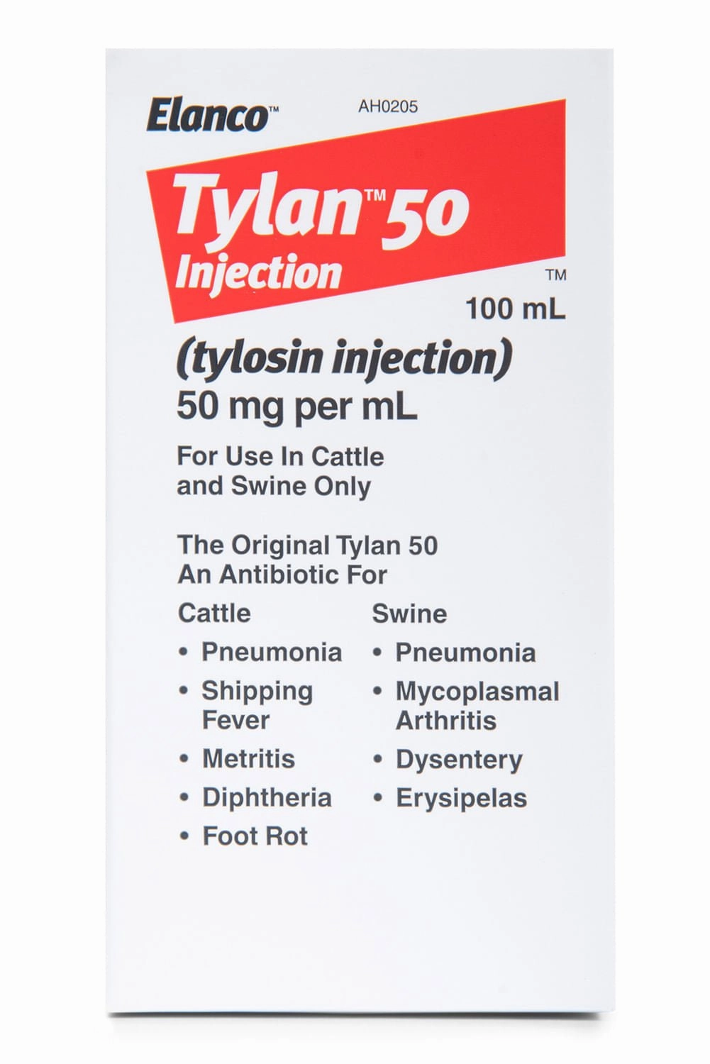 Rx Tylan 50 Injection, 100 mL