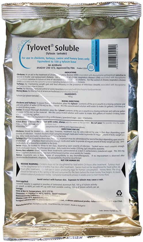 Rx Tylovet Soluble, 100 g (tylosin tartrate)